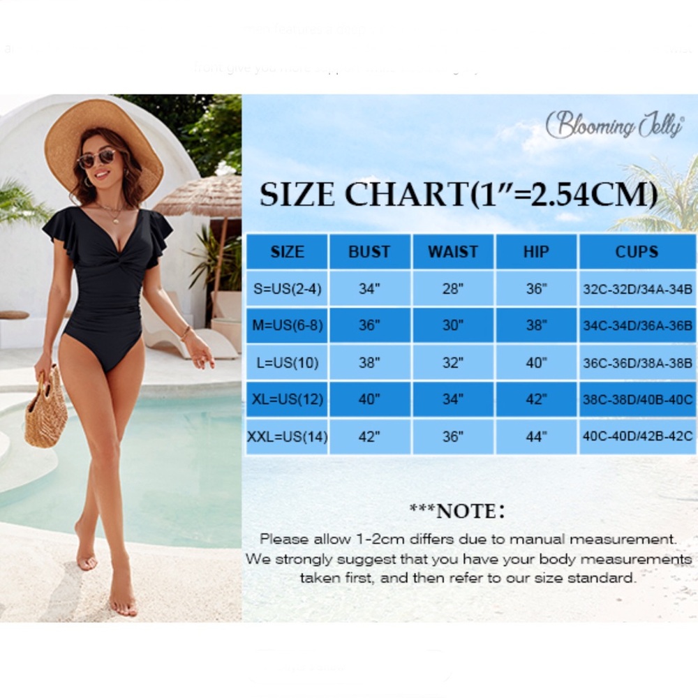 Blooming Jelly V-Neck Lace-Up Back Ruffle Sleeve Swimsuit - Picture 13 of 13